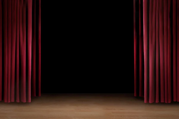 赤いカーテンとアート パフォーマンス ステージ — ストック写真