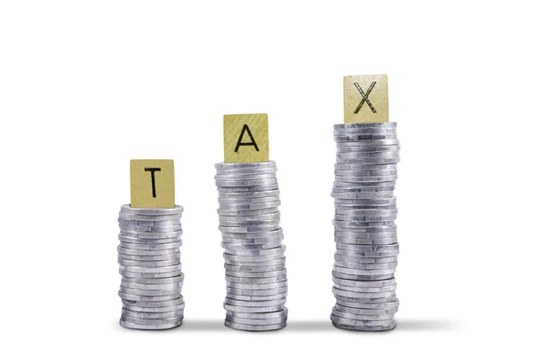 Moedas de cobrança de impostos - isoladas — Fotografia de Stock