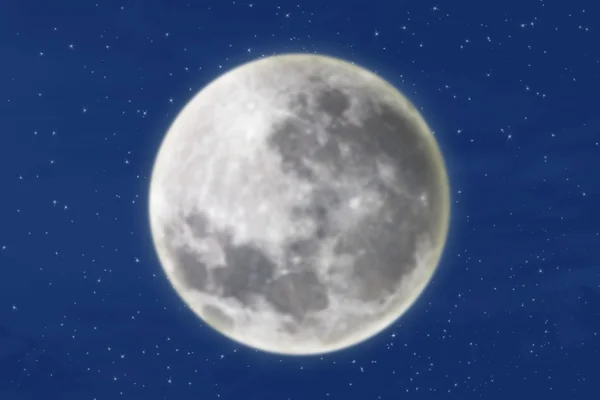Zbliżenie księżyca na niebieskim tle — Zdjęcie stockowe
