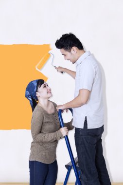 Çift sarı wall - dikey boya