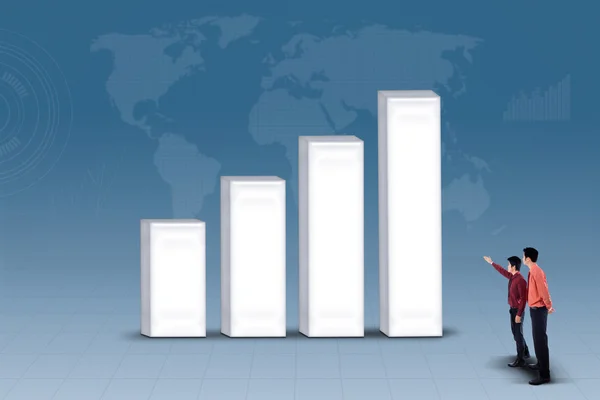 Zakelijk partnerschap winst staafdiagram kijken — Stockfoto