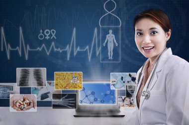 çekici kadın doktor tıbbi Fotoğraflar sunan