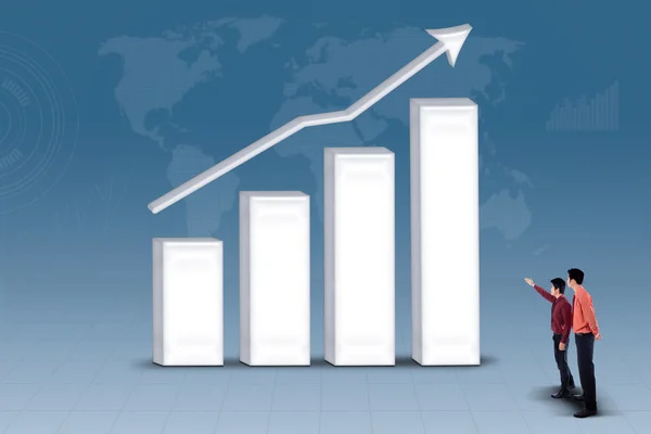 Business partnership looking at increasing bar chart — Stock Photo, Image