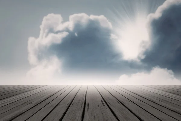 Strahl Sonne Wolke Hintergrundbeleuchtung Magie Licht blauer Himmel — Stockfoto