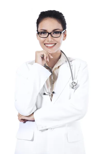 Primo piano di una dottoressa che sorride — Foto Stock