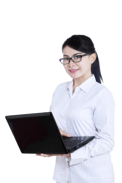 Attractive female medical student - isolated — Stock Photo, Image