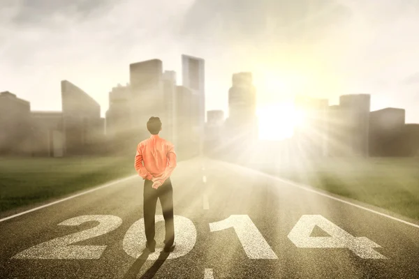 Businessman looking for a new future — Stock Photo, Image