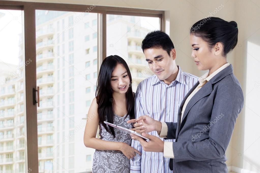 Selling property by using a tablet
