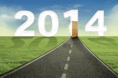 The road and open door to new future clipart