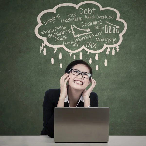 Stressed Beautiful Businesswoman — Stock Photo, Image