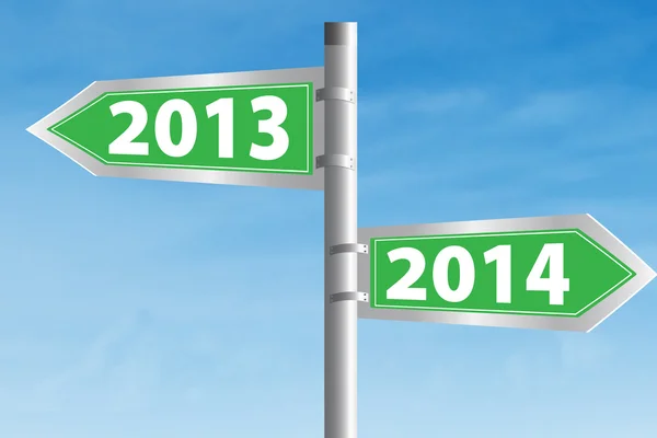 2013 および 2014年の道路標識 — ストック写真