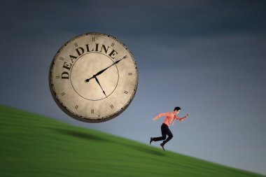 işadamı ile büyük bir saat çalışan