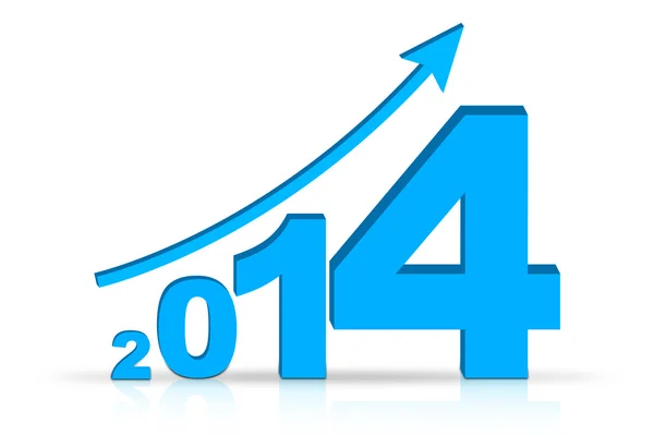 Groei 2014 met pijl — Stockfoto