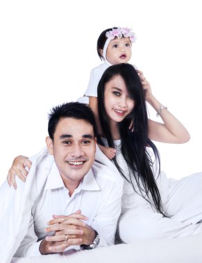 onların bebekle oynarken üst