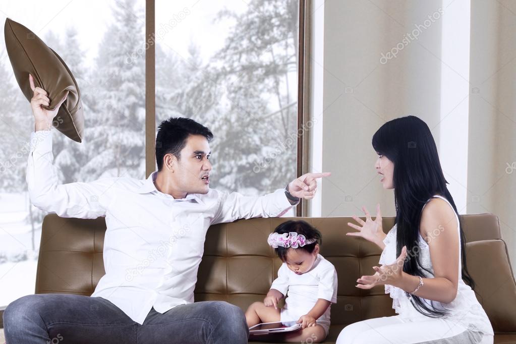 Parents fighting in front of child