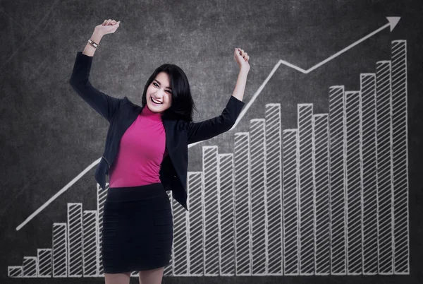Happy successful businesswoman — Stock Photo, Image