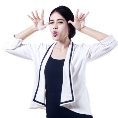 komik ifade ile iş kadını