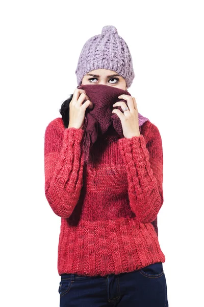 Frau in Winterkleidung — Stockfoto