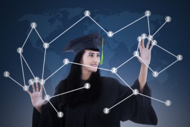 sosyal ağ kavramı ile güzel mezunu
