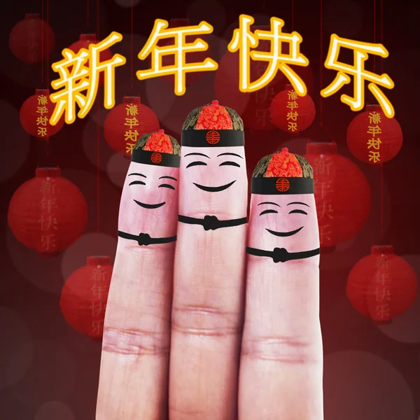 Sorrisos do dedo feliz — Fotografia de Stock