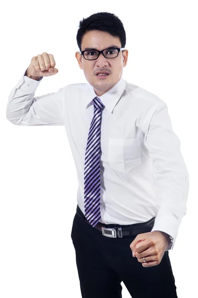 Angry Businessman Threatening — Stock Photo, Image