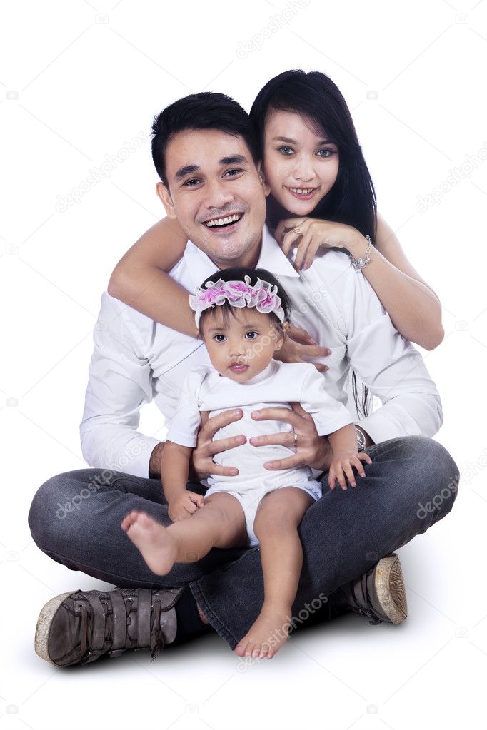 Happy Young Family - Isolated