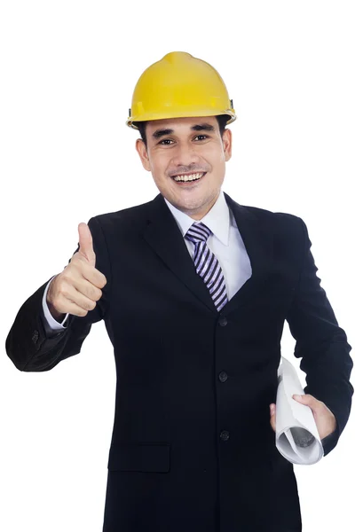 Businessman with thumb up Stock Photo