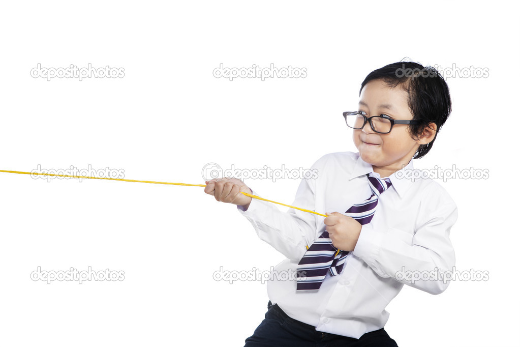 Child pulling a rope