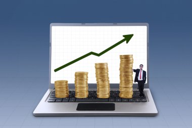 İşletme Yöneticisi ve kar büyüme para grafik