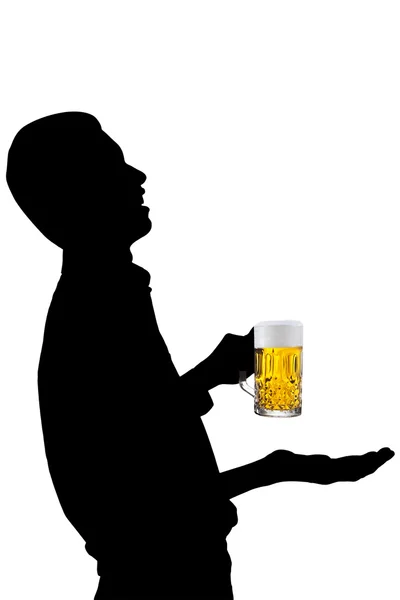 A man drinking a glass of beer — Stock Photo, Image