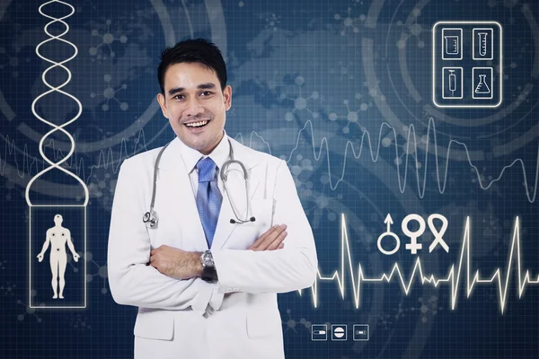 Confident doctor with stethoscope — Stock Photo, Image