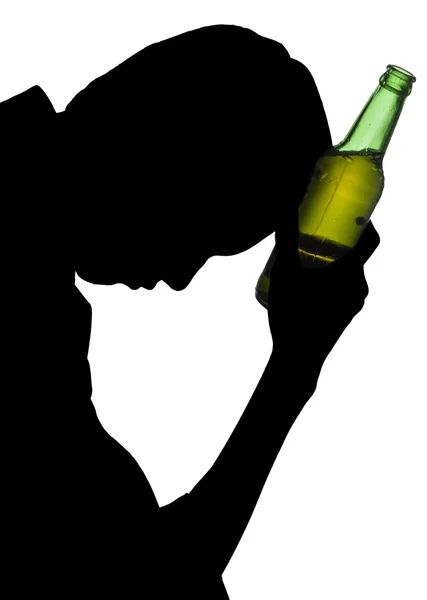 Silhouette of drunk man — Stock Photo, Image