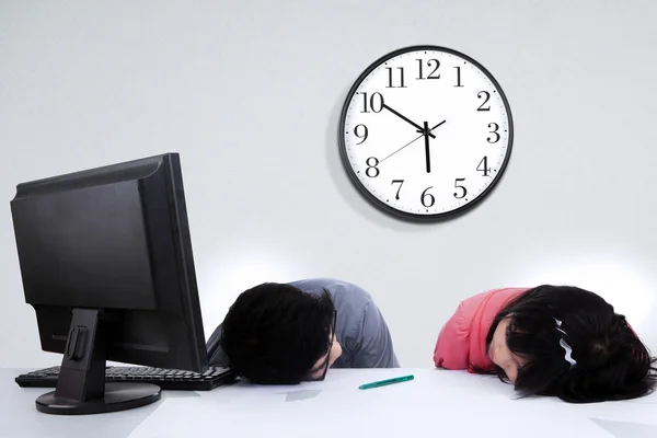 Tired two business people — Stock Photo, Image