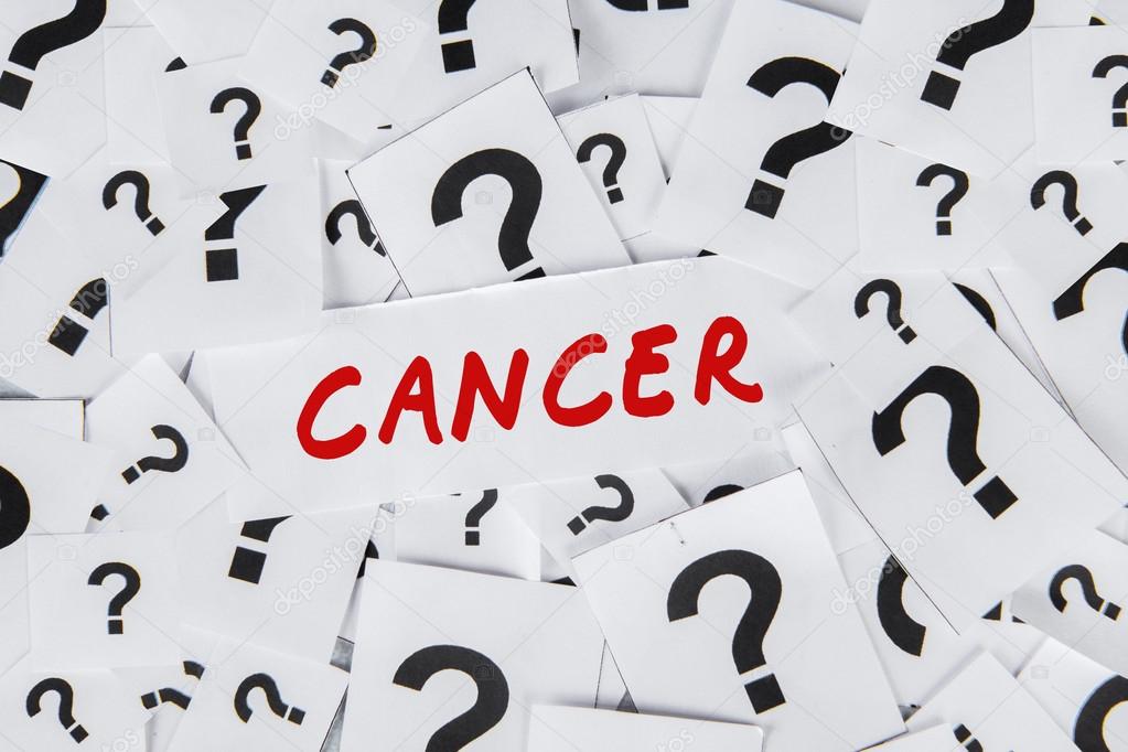 Cancer word and question marks