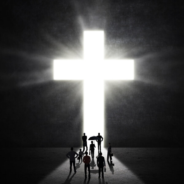 Christian Worshippers At The Cross