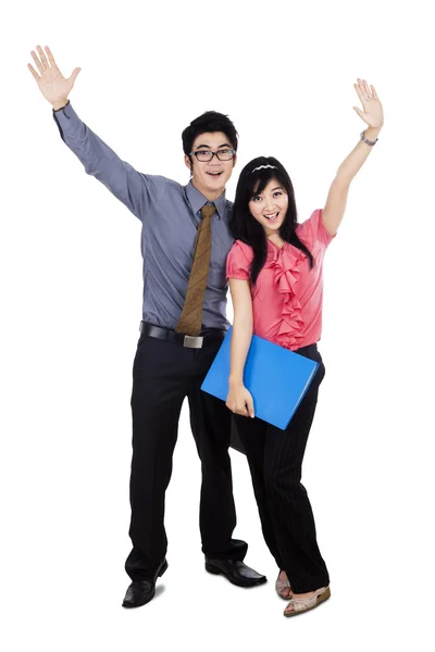 Excited two business people — Stock Photo, Image