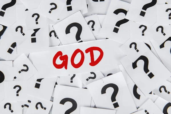 Word of God With Question Marks — Stock Photo, Image