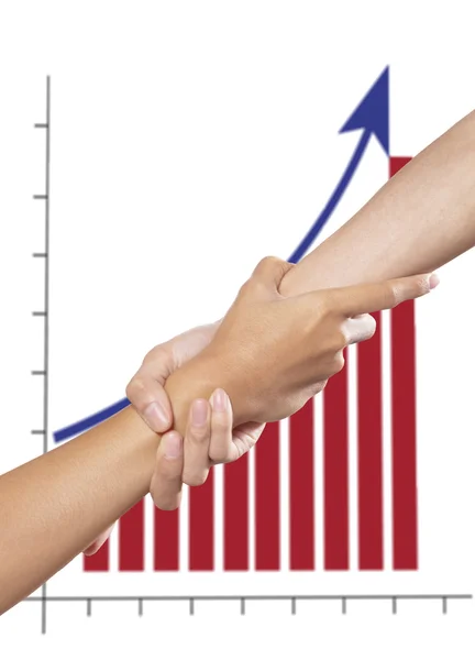 Helping hand and graph — Stock Photo, Image