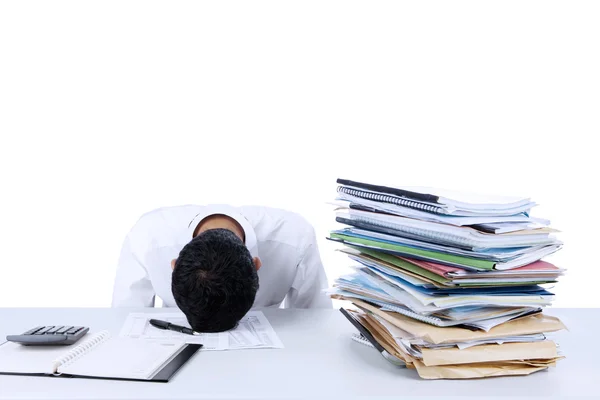Businessman sleeping on the desk — Stock Photo, Image