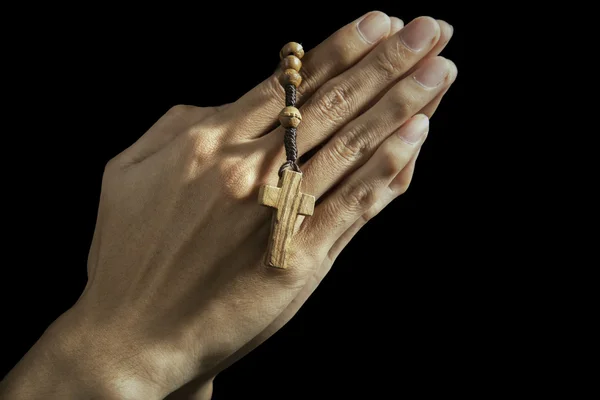 Pregare con un rosario — Foto Stock
