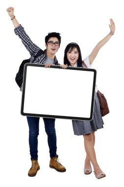 neşeli öğrencilerin kopya yer tutan