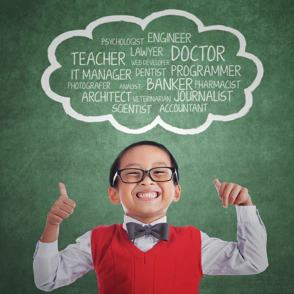 Elementary student with proud expression — Stock Photo, Image