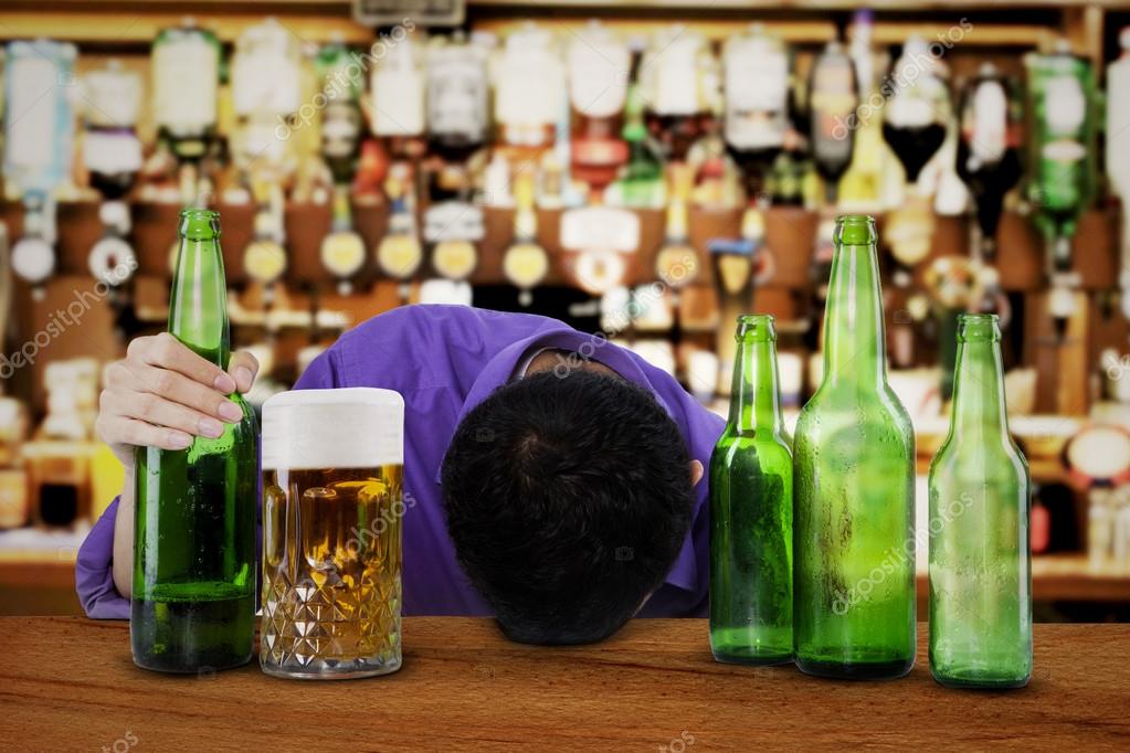 Alcoholic sleeping in the bar — Stock Photo © realinemedia 43233961