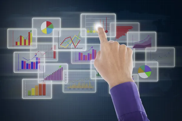 Hand röra business diagram — Stockfoto