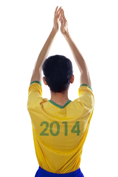 Brazilian fans clapping hands isolated — Stock Photo, Image