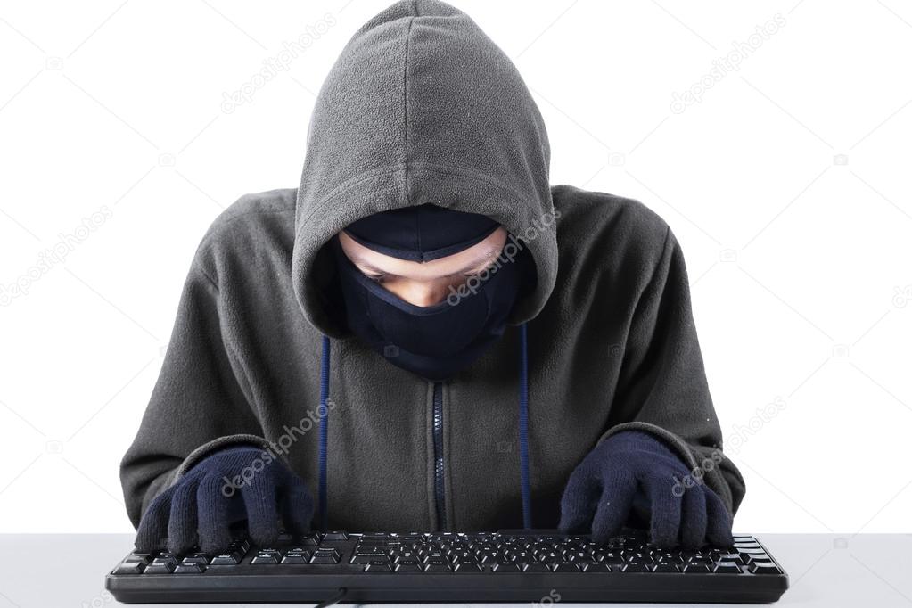Computer hacker isolated