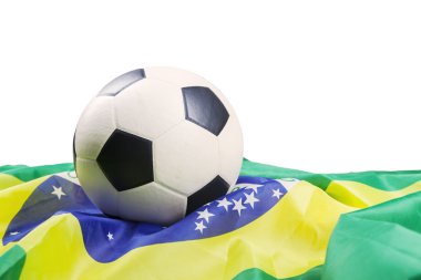 Brezilya bayrağı izole futbol topu