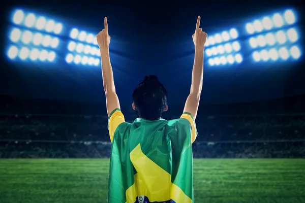 Rückseite ausdrucksstarker brasilianischer Fans — Stockfoto