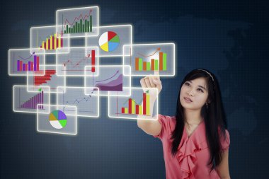 yüksek teknoloji arabirimi basarak işkadını