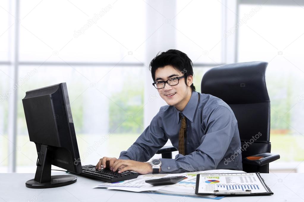 Asian businessman working at office 1